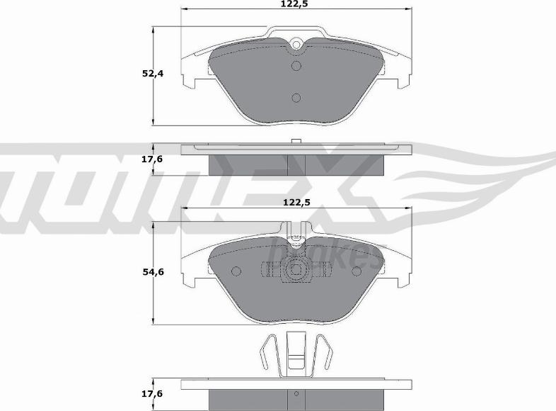 TOMEX brakes TX 16-01 - Komplet zavornih oblog, ploscne (kolutne) zavore parts5.com