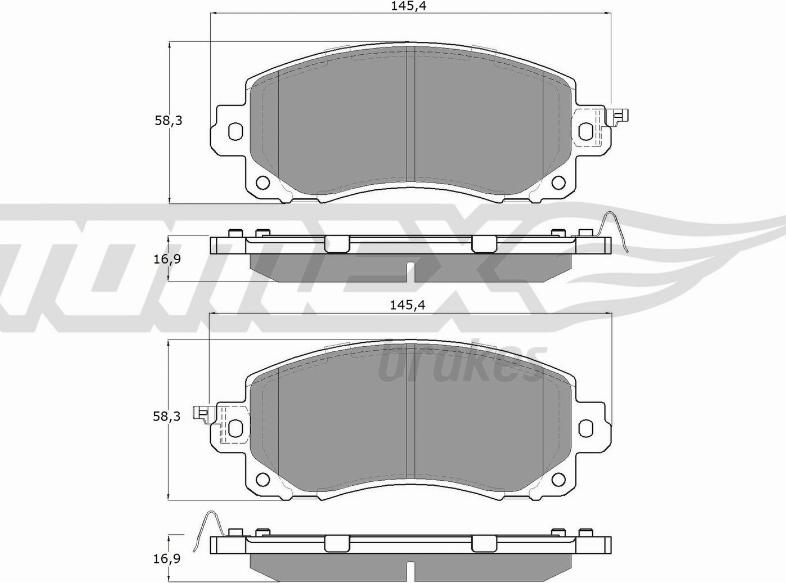 TOMEX brakes TX 16-12 - Σετ τακάκια, δισκόφρενα parts5.com