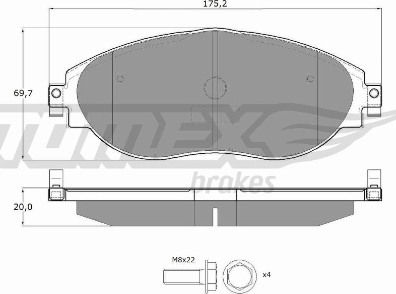 TOMEX brakes TX 16-842 - Тормозные колодки, дисковые, комплект parts5.com