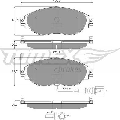 TOMEX brakes TX 16-84 - Brake Pad Set, disc brake parts5.com