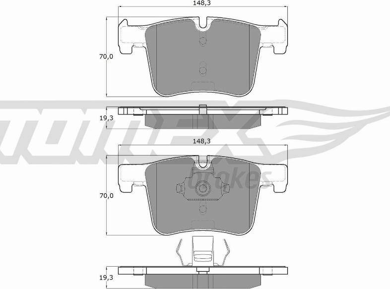 TOMEX brakes TX 16-85 - Piduriklotsi komplekt,ketaspidur parts5.com