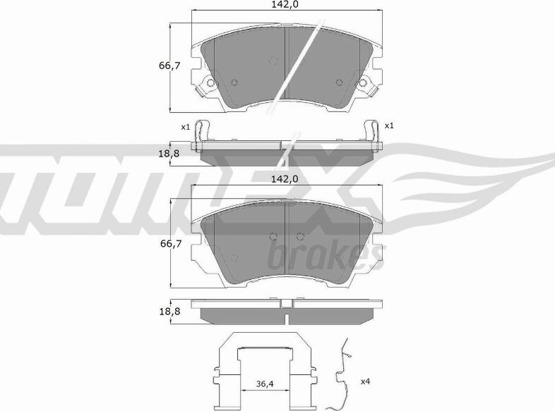 TOMEX brakes TX 16-34 - Juego de pastillas de freno parts5.com