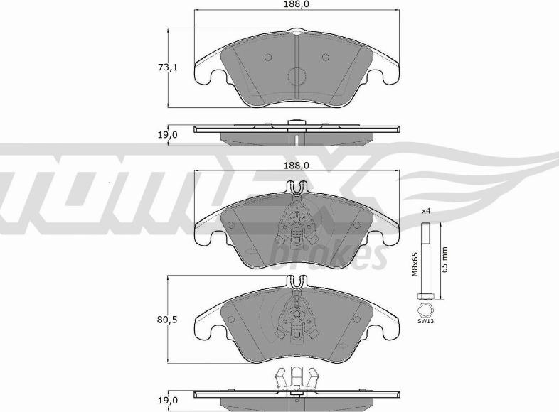 TOMEX brakes TX 16-31 - Σετ τακάκια, δισκόφρενα parts5.com