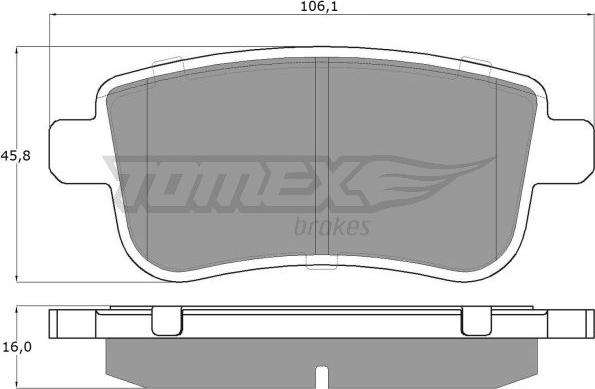 TOMEX brakes TX 16-38 - Комплект спирачно феродо, дискови спирачки parts5.com