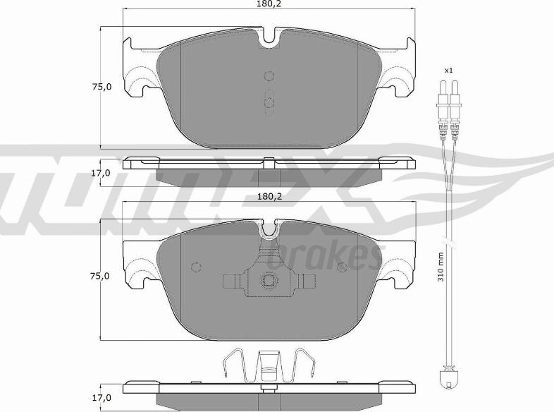 TOMEX brakes TX 16-78 - Brake Pad Set, disc brake parts5.com