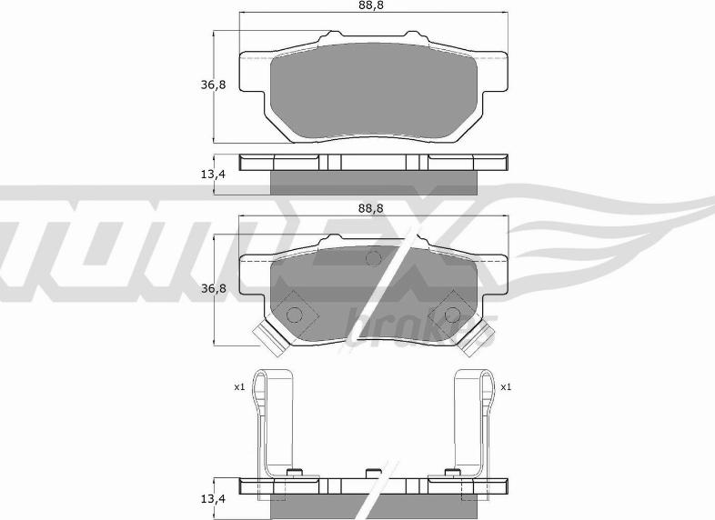 TOMEX brakes TX 10-99 - Brake Pad Set, disc brake parts5.com