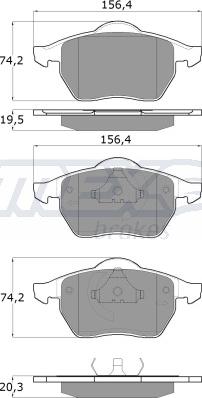 TOMEX brakes TX 10-94 - Sada brzdových platničiek kotúčovej brzdy parts5.com