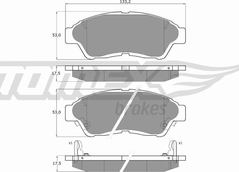 TOMEX brakes TX 10-96 - Тормозные колодки, дисковые, комплект parts5.com