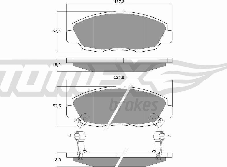 TOMEX brakes TX 10-98 - Zestaw klocków hamulcowych, hamulce tarczowe parts5.com