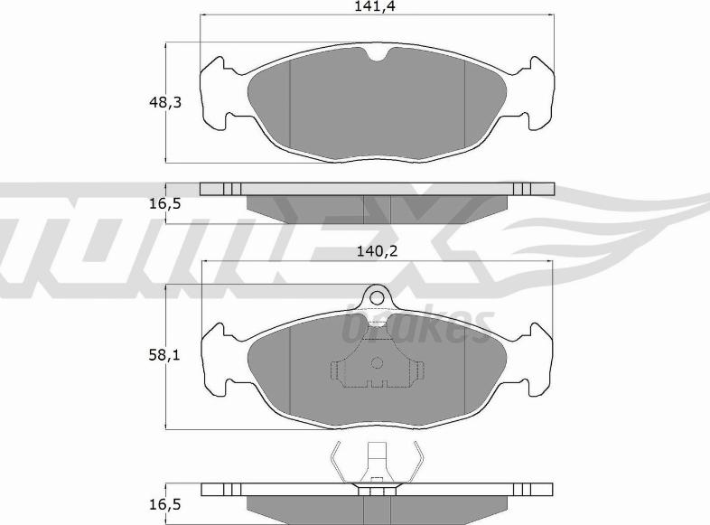 TOMEX brakes TX 10-49 - Komplet zavornih oblog, ploscne (kolutne) zavore parts5.com