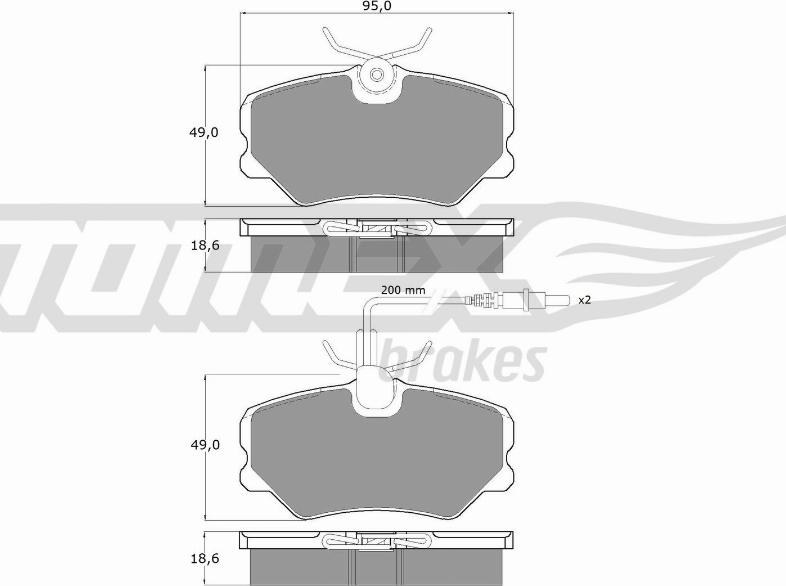 TOMEX brakes TX 10-44 - Тормозные колодки, дисковые, комплект parts5.com