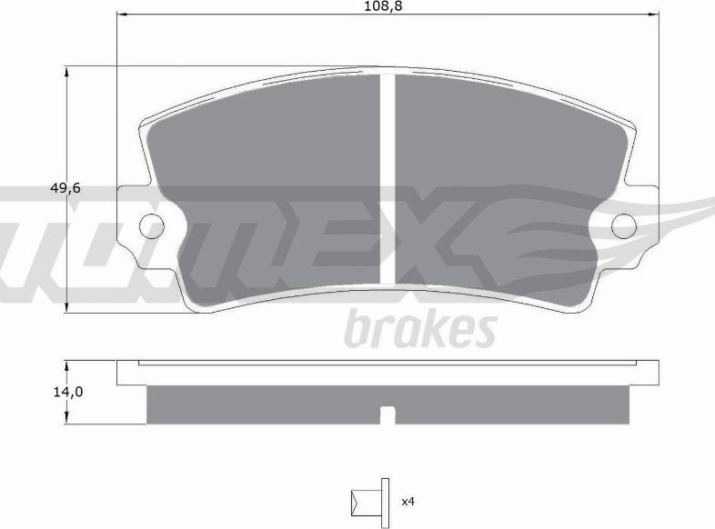 TOMEX brakes TX 10-43 - Kit de plaquettes de frein, frein à disque parts5.com