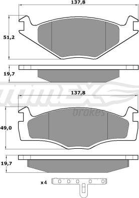 TOMEX brakes TX 10-53 - Set placute frana,frana disc parts5.com