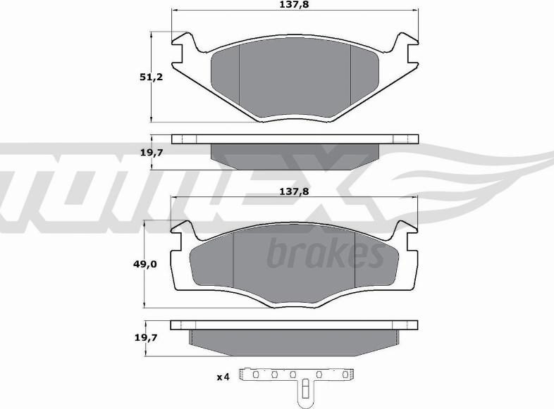 TOMEX brakes TX 10-53 - Sada brzdových destiček, kotoučová brzda parts5.com