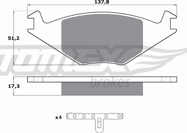 TOMEX brakes TX 10-15 - Σετ τακάκια, δισκόφρενα parts5.com