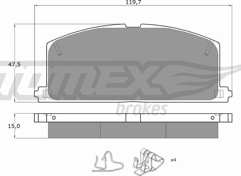 TOMEX brakes TX 10-17 - Тормозные колодки, дисковые, комплект parts5.com