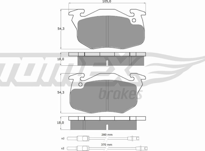 TOMEX brakes TX 10-341 - Brake Pad Set, disc brake parts5.com