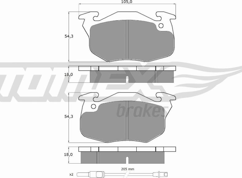 TOMEX brakes TX 10-34 - Kit de plaquettes de frein, frein à disque parts5.com