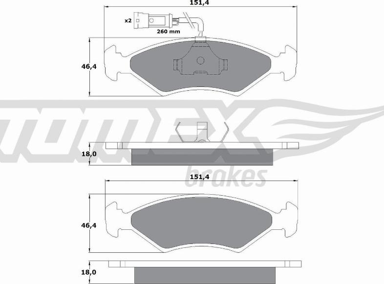 TOMEX brakes TX 10-281 - Juego de pastillas de freno parts5.com