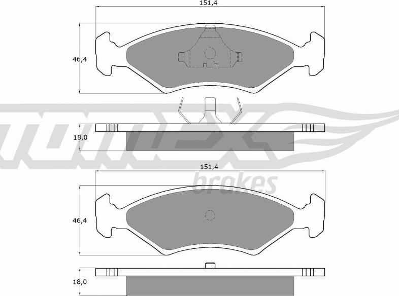 TOMEX brakes TX 10-28 - Fékbetétkészlet, tárcsafék parts5.com