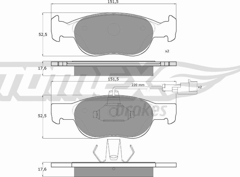 TOMEX brakes TX 10-711 - Juego de pastillas de freno parts5.com