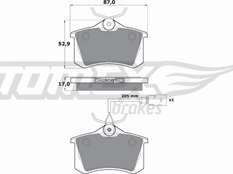 TOMEX brakes TX 10-782 - Fren balata seti, diskli fren parts5.com