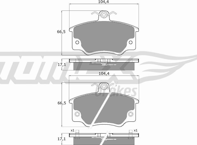 TOMEX brakes TX 10-73 - Fren balata seti, diskli fren parts5.com