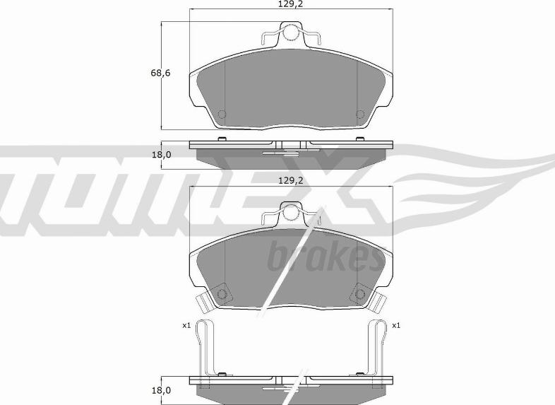 TOMEX brakes TX 11-51 - Brake Pad Set, disc brake parts5.com