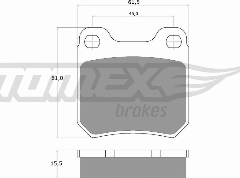 TOMEX brakes TX 11-60 - Brake Pad Set, disc brake parts5.com