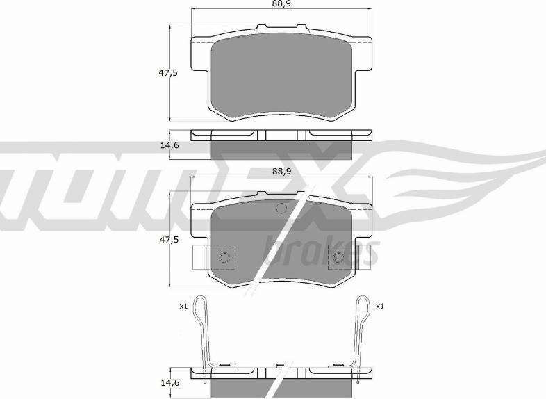 TOMEX brakes TX 11-00 - Komplet zavornih oblog, ploscne (kolutne) zavore parts5.com