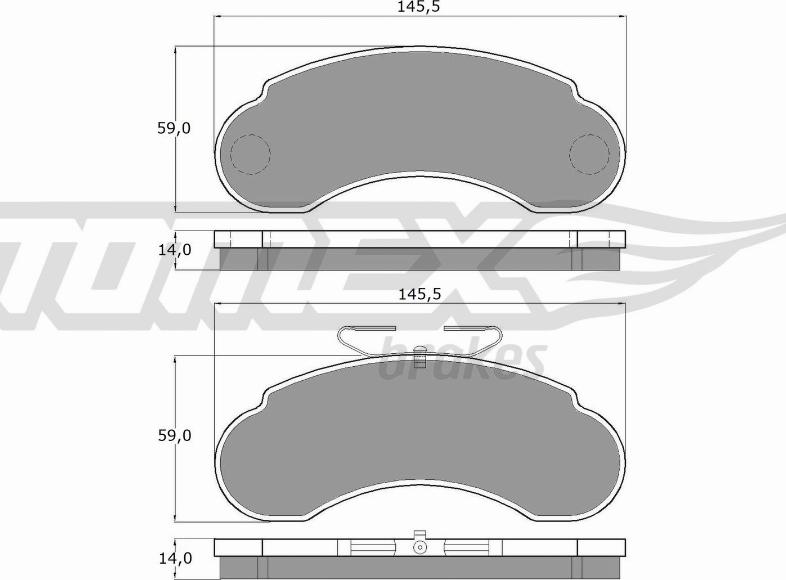 TOMEX brakes TX 11-14 - Fékbetétkészlet, tárcsafék parts5.com