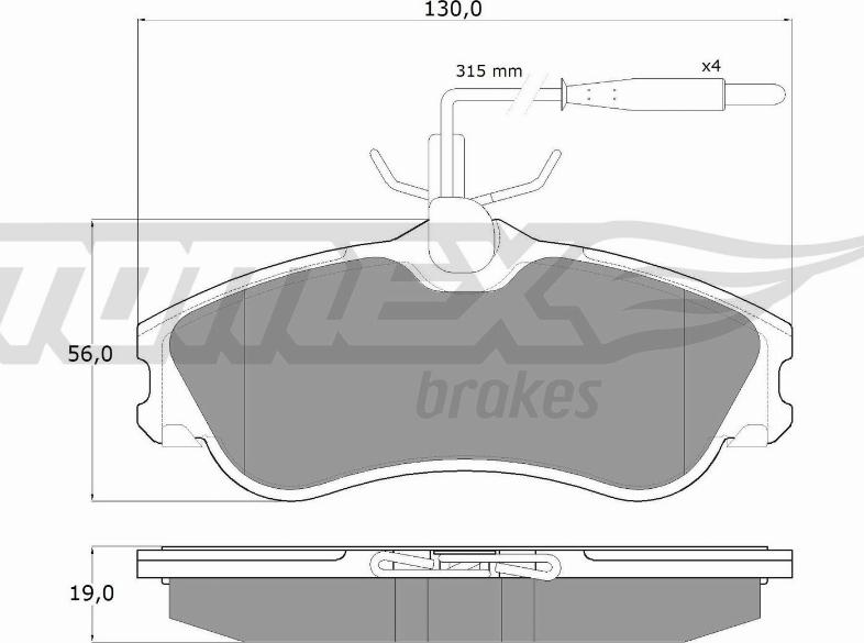 TOMEX brakes TX 11-12 - Brake Pad Set, disc brake parts5.com