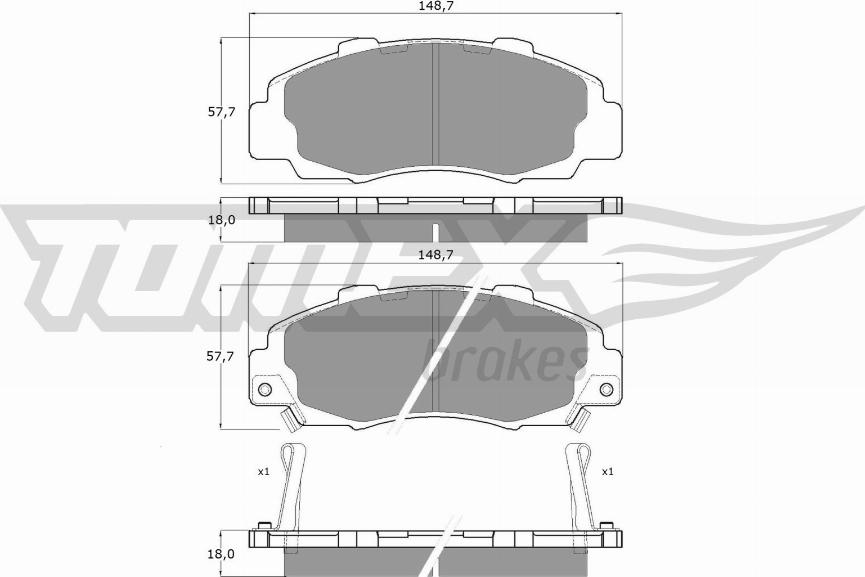 TOMEX brakes TX 11-37 - Zestaw klocków hamulcowych, hamulce tarczowe parts5.com