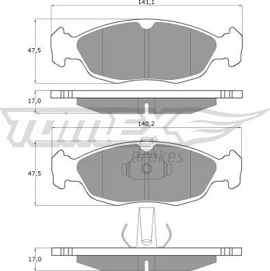 TOMEX brakes TX 11-71 - Komplet pločica, disk-kočnica parts5.com