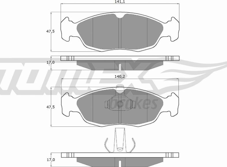 TOMEX brakes TX 11-71 - Komplet pločica, disk-kočnica parts5.com