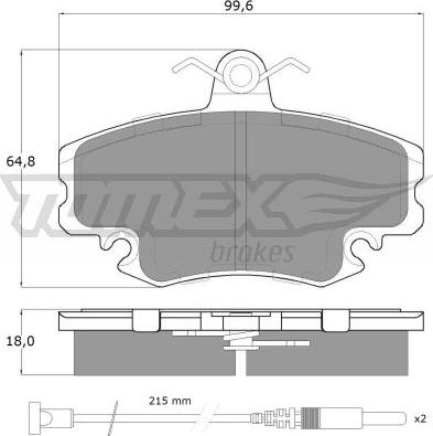 TOMEX brakes TX 11-78 - Sada brzdových destiček, kotoučová brzda parts5.com