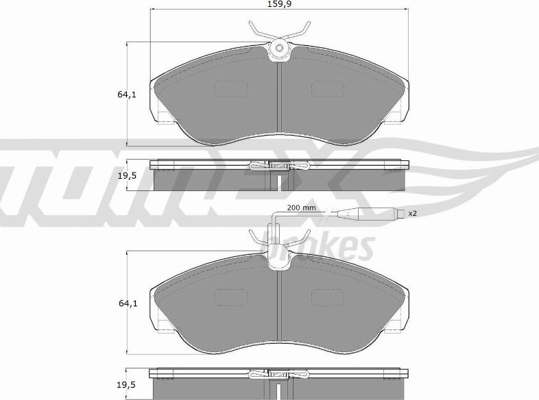 TOMEX brakes TX 11-73 - Sada brzdových platničiek kotúčovej brzdy parts5.com