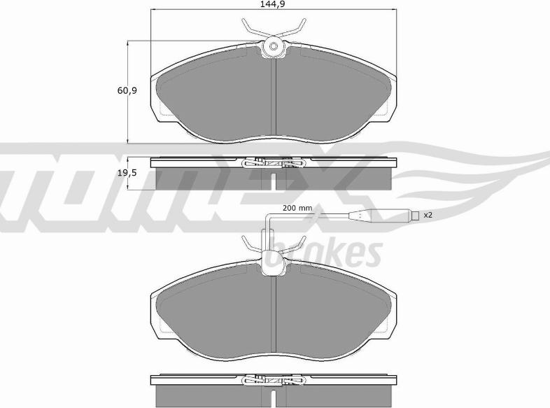 TOMEX brakes TX 11-72 - Sada brzdových platničiek kotúčovej brzdy parts5.com