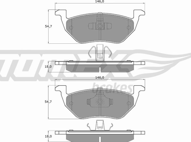 TOMEX brakes TX 18-95 - Brake Pad Set, disc brake parts5.com