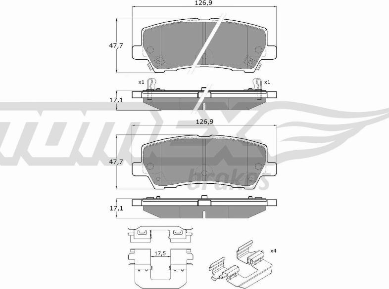 TOMEX brakes TX 18-97 - Juego de pastillas de freno parts5.com