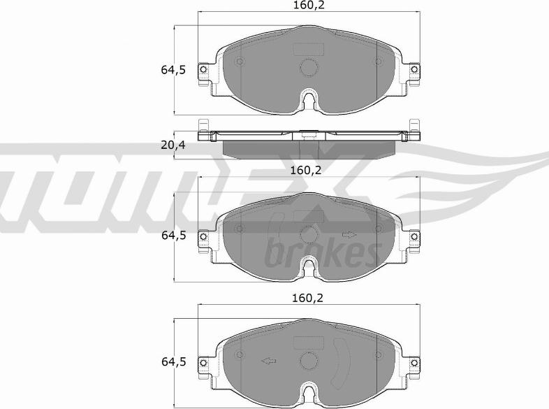 TOMEX brakes TX 18-05 - Bremsbelagsatz, Scheibenbremse parts5.com