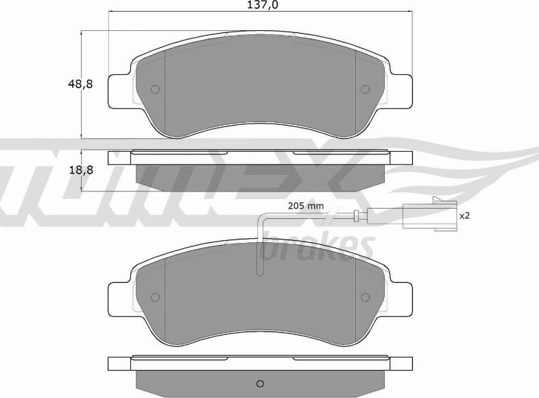 TOMEX brakes TX 18-10 - Σετ τακάκια, δισκόφρενα parts5.com