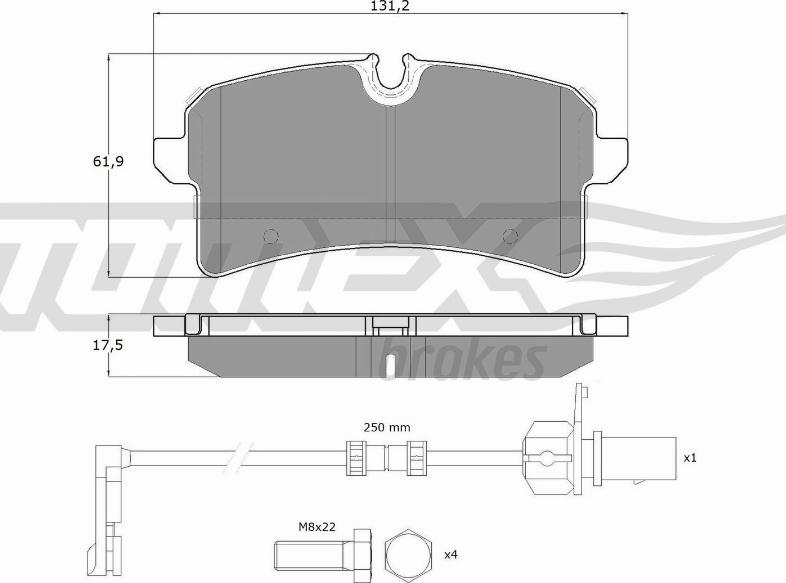 TOMEX brakes TX 18-88 - Комплект спирачно феродо, дискови спирачки parts5.com