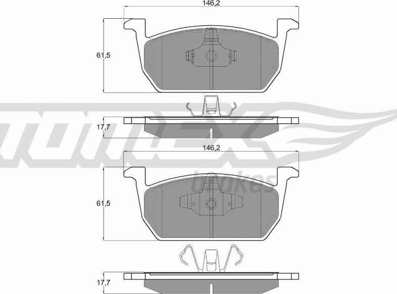 TOMEX brakes TX 18-73 - Fren balata seti, diskli fren parts5.com