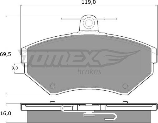 TOMEX brakes TX 13-94 - Sada brzdových destiček, kotoučová brzda parts5.com