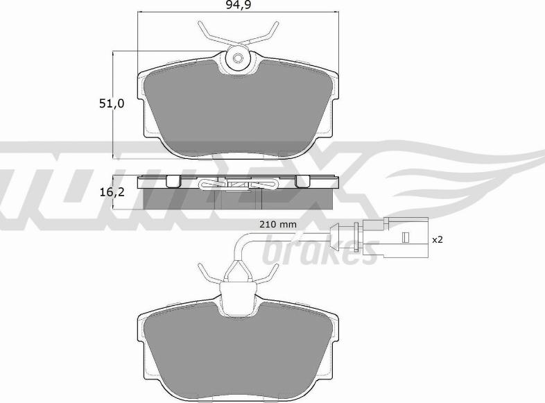 TOMEX brakes TX 13-901 - Zestaw klocków hamulcowych, hamulce tarczowe parts5.com