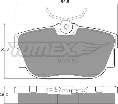 TOMEX brakes TX 13-90 - Σετ τακάκια, δισκόφρενα parts5.com