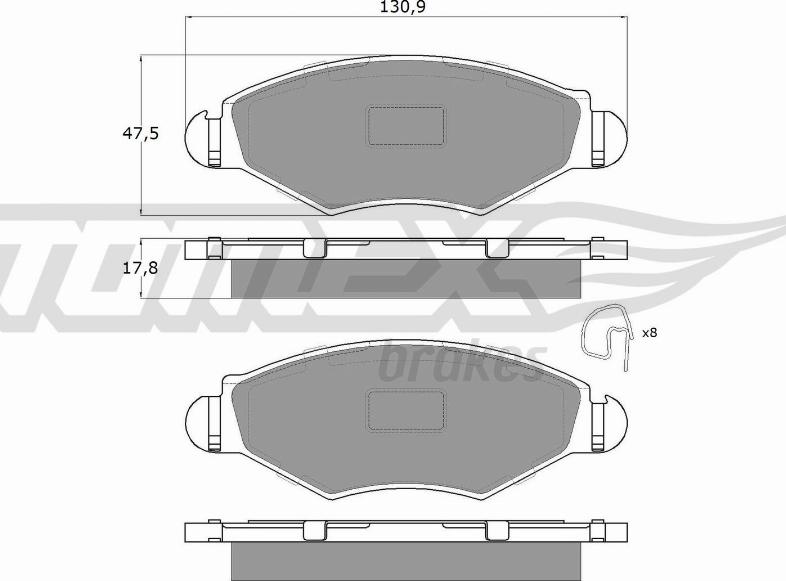 TOMEX brakes TX 13-43 - Brake Pad Set, disc brake parts5.com