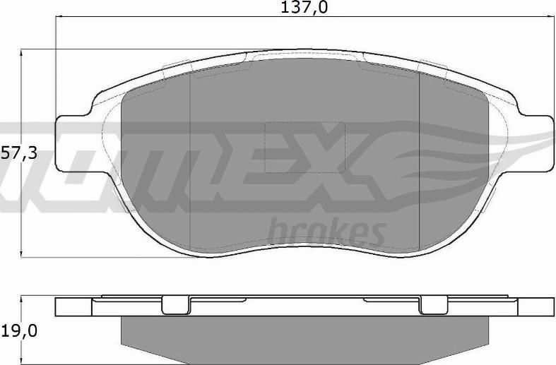 TOMEX brakes TX 13-42 - Komplet kočnih obloga, disk kočnica parts5.com