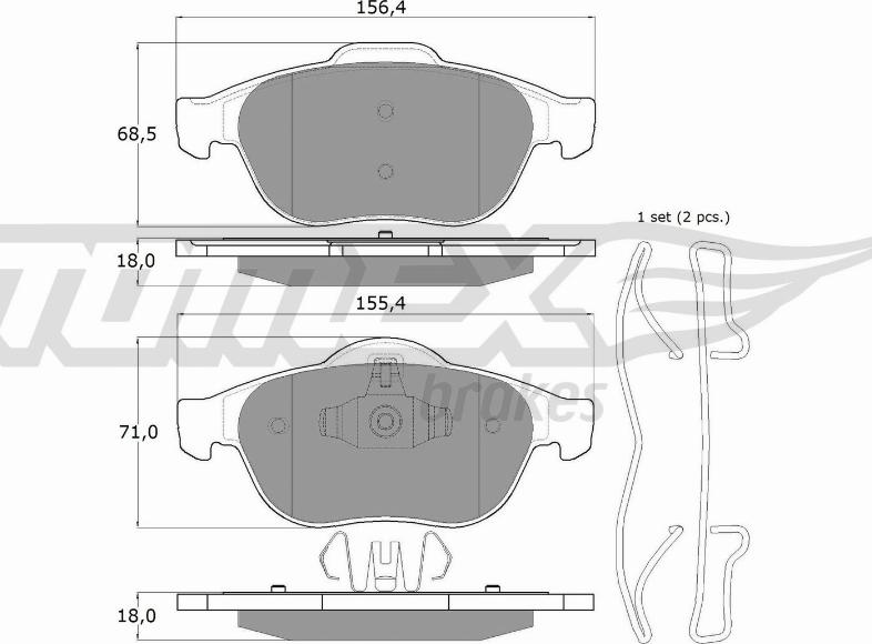 TOMEX brakes TX 13-50 - Piduriklotsi komplekt,ketaspidur parts5.com